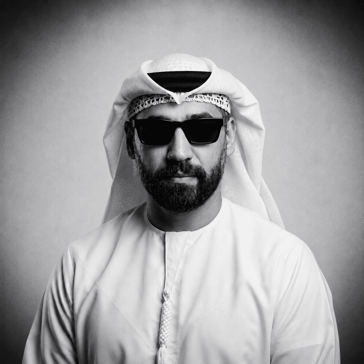 Adham Alkhaja in traditional Emirati attire